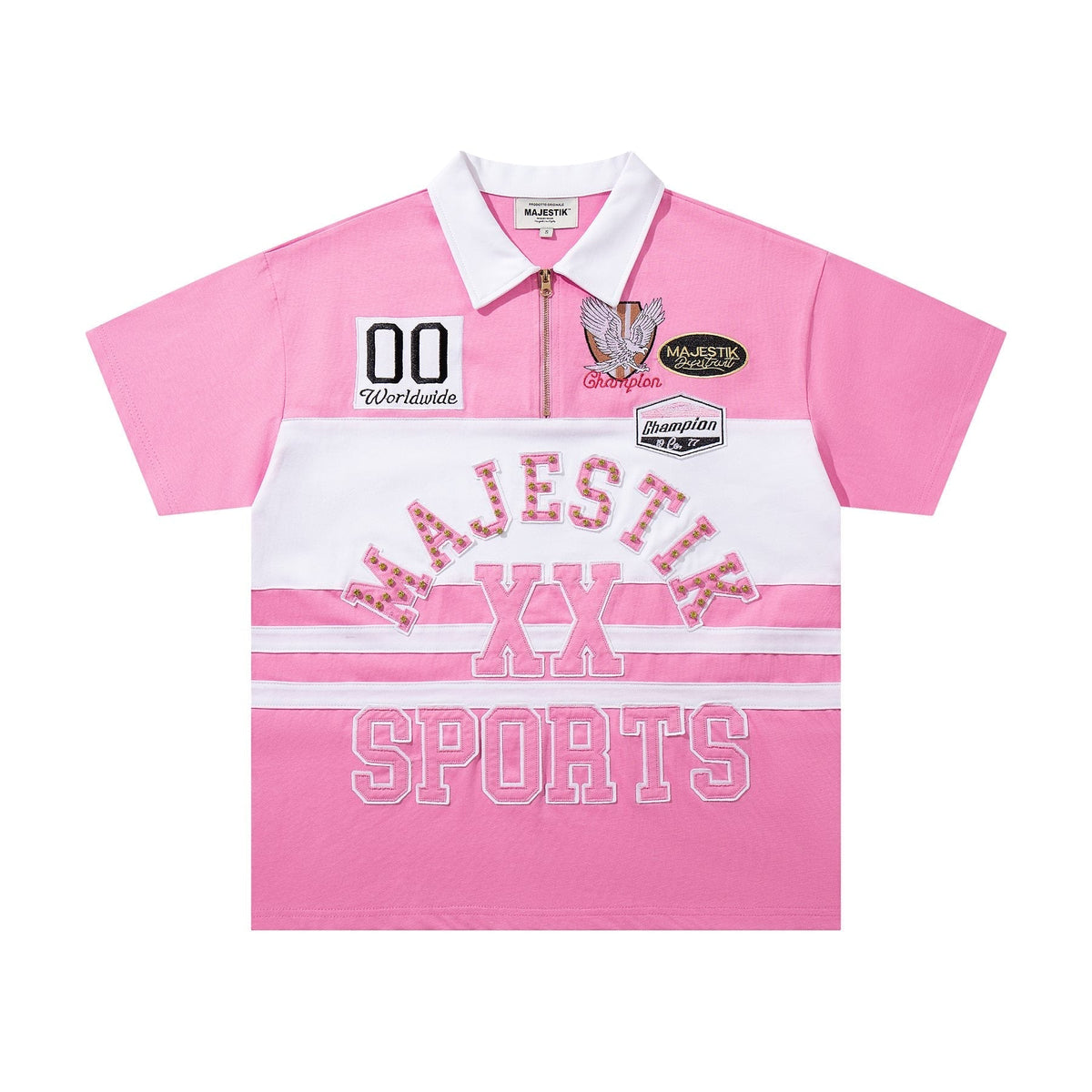 MAJESTIK XX Sports Graphic Zip Polo Shirt ¡ª hero